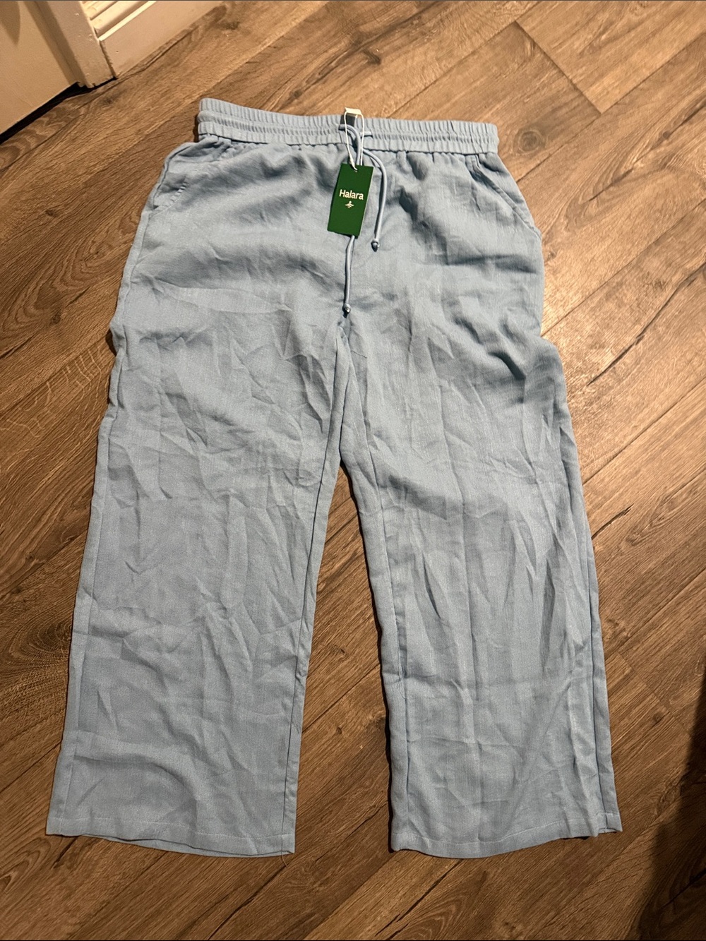 HALARA Pale Blue Wide Leg Drawstring Pants